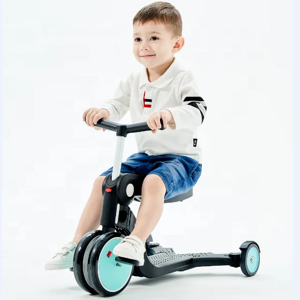 BEBELUX 3 in 1 ride on toy kids scooter balance bike baby tricycle with adjustable seat and handlebar