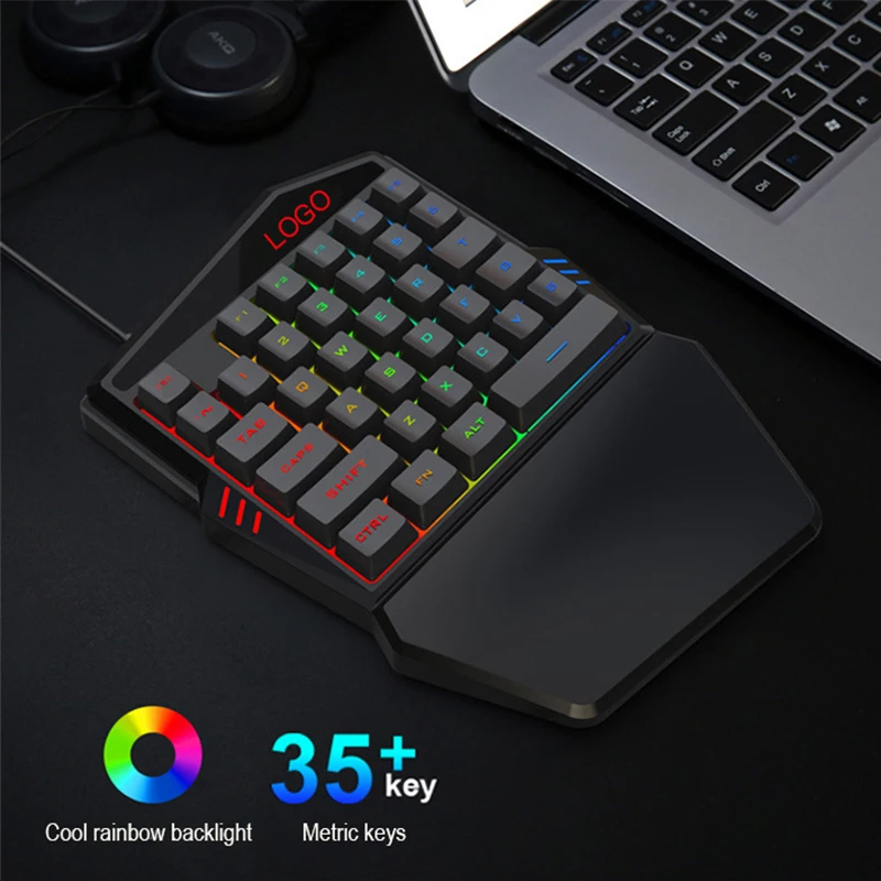  OEM мини Механическая RGB цветная Проводная 35-клавишная игровая клавиатура и мышь комбо набор для