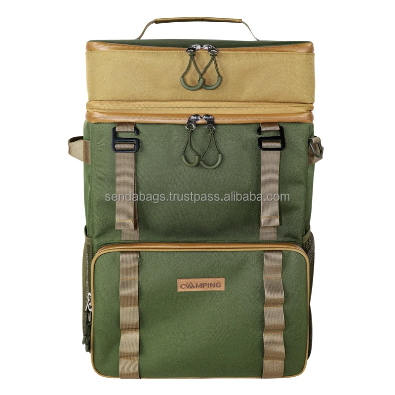 Custom Outdoor Camping Removable Wheeled Cart 4 Person Rolling Box Backpack Bags Picnic Trolley Cooler