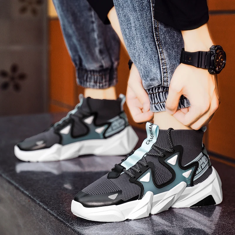 New arrivia fashion comfortable mesh high bottom sneakers sports shoes