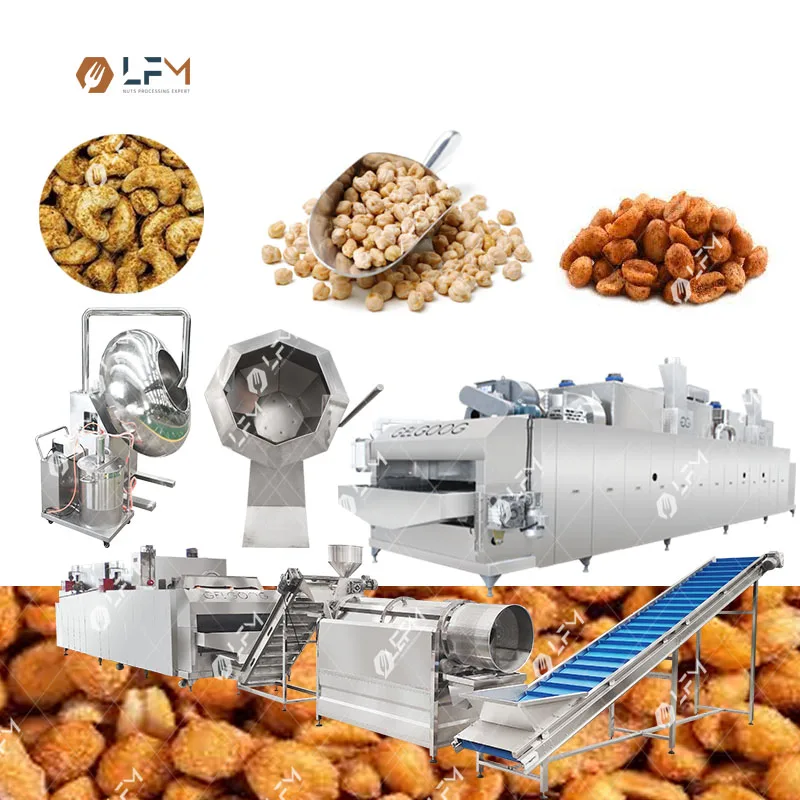 LFM Roasted Hazelnut Production Line Coated Candied Peanut Roasting Machine Salted Seasoned Nut Production Line