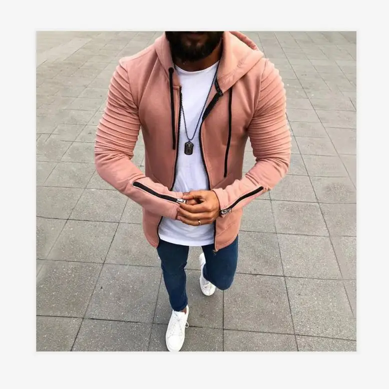 
Hot Style fleece jacket Slim Hooded Autumn Men Hoodies Plus Size Jumper Tracksuit Zipper Top Sweatshirt 