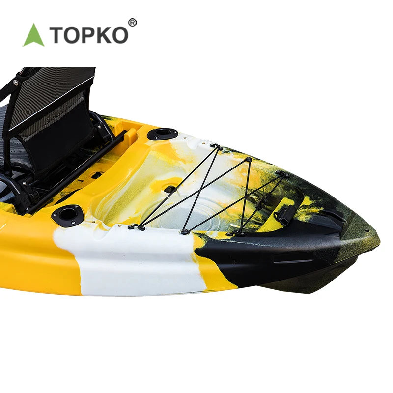 TOPKO wholesalewaterproof travel drop stitch sea canoe/kayak de pesca a pedales fishing foot pedals boat for cheap sale