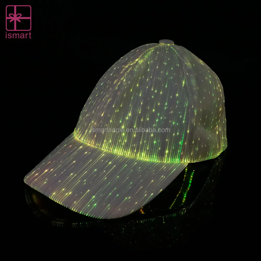 iSmart Festival Concert Fiber Optic LED Hat USB Rechargeable LED Luminous LED Caps For Night Clubs