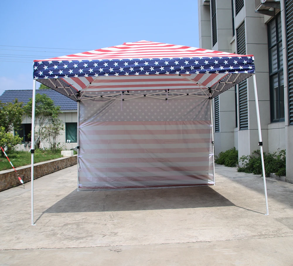 2020 new design 3*3 straight leg usa flag screen gazebo tent advertising