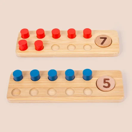 wood toys for kids montessori Wooden Math Enlightenment Ten Grid Matrix Number Detection Additional Subtraction Calculation Boar