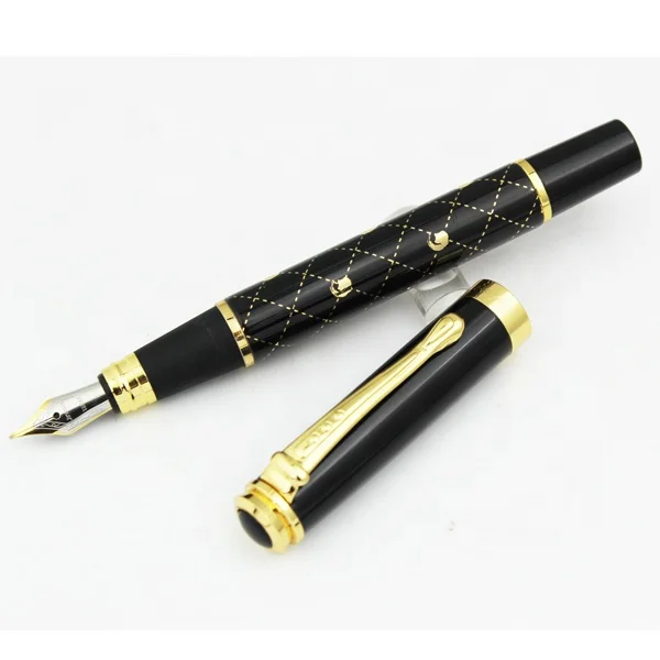 Jinhao 500 custom logo blue marbled golden clip fountain pen advertising gift writing pen