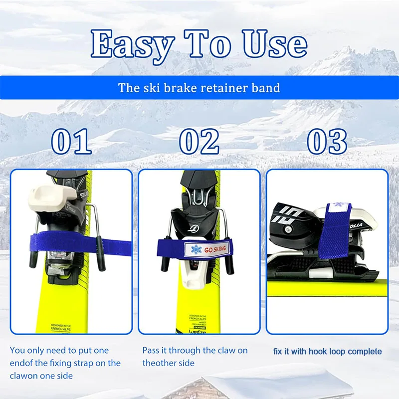 Durable Reusable Snowboard Brake Retainers for Skis Waxing and Tuning Ski Brake Retainer Strap