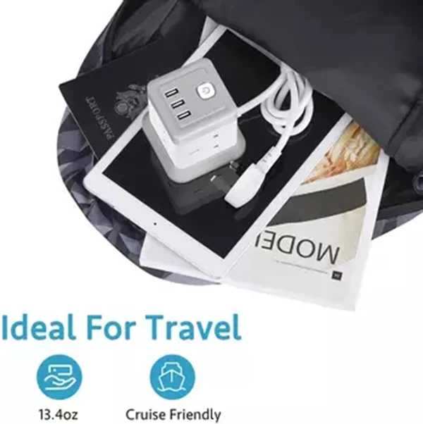 Cube Extension Lead with USB 4 Way Power Strip with 3 USB Ports (5V/2.4A) UK Power Socket with Switch 1.5M Extension Cords