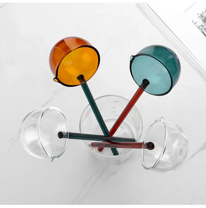 Modern Household Kitchen Baking High Borosilicate Glass Large Stirring Spoons with Long Handle