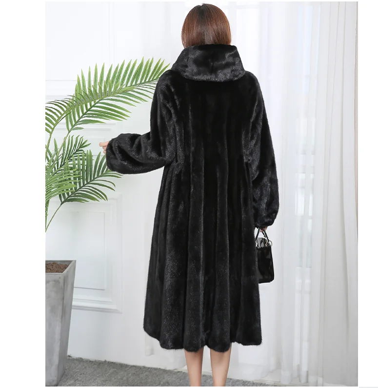 2022 new style Woman plus size coat elegant mink hooded  winter coats for ladies women faux  fox fur coat jacket hood