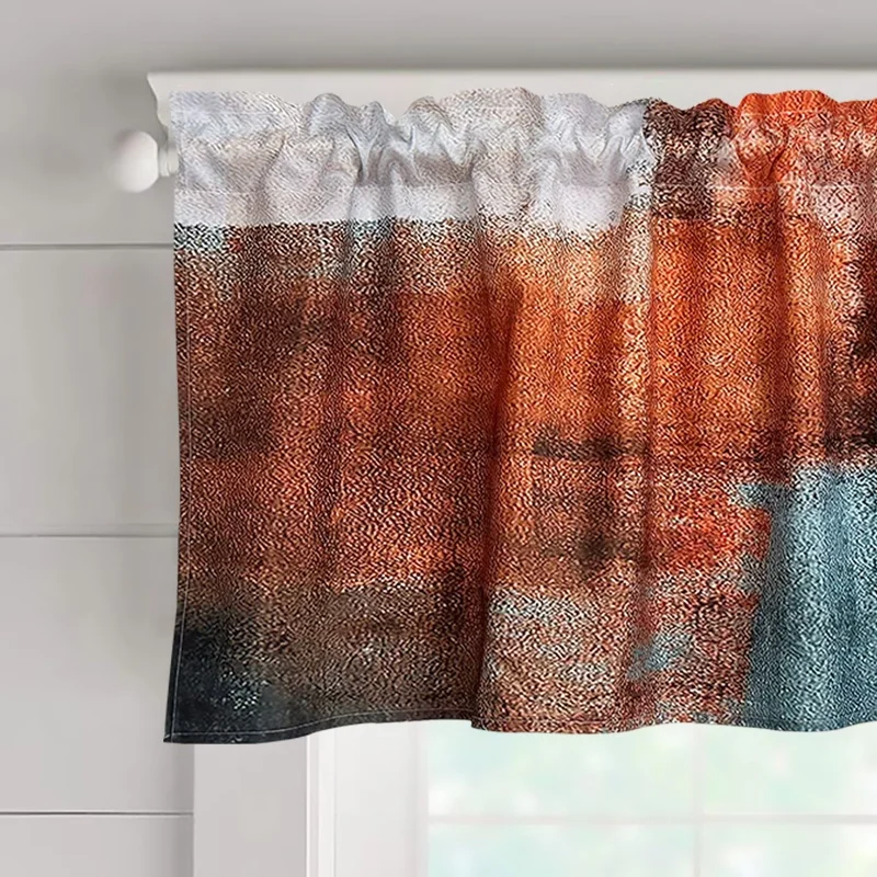 Rustic Aesthetic Rod Pocket Valances for Kitchen Window