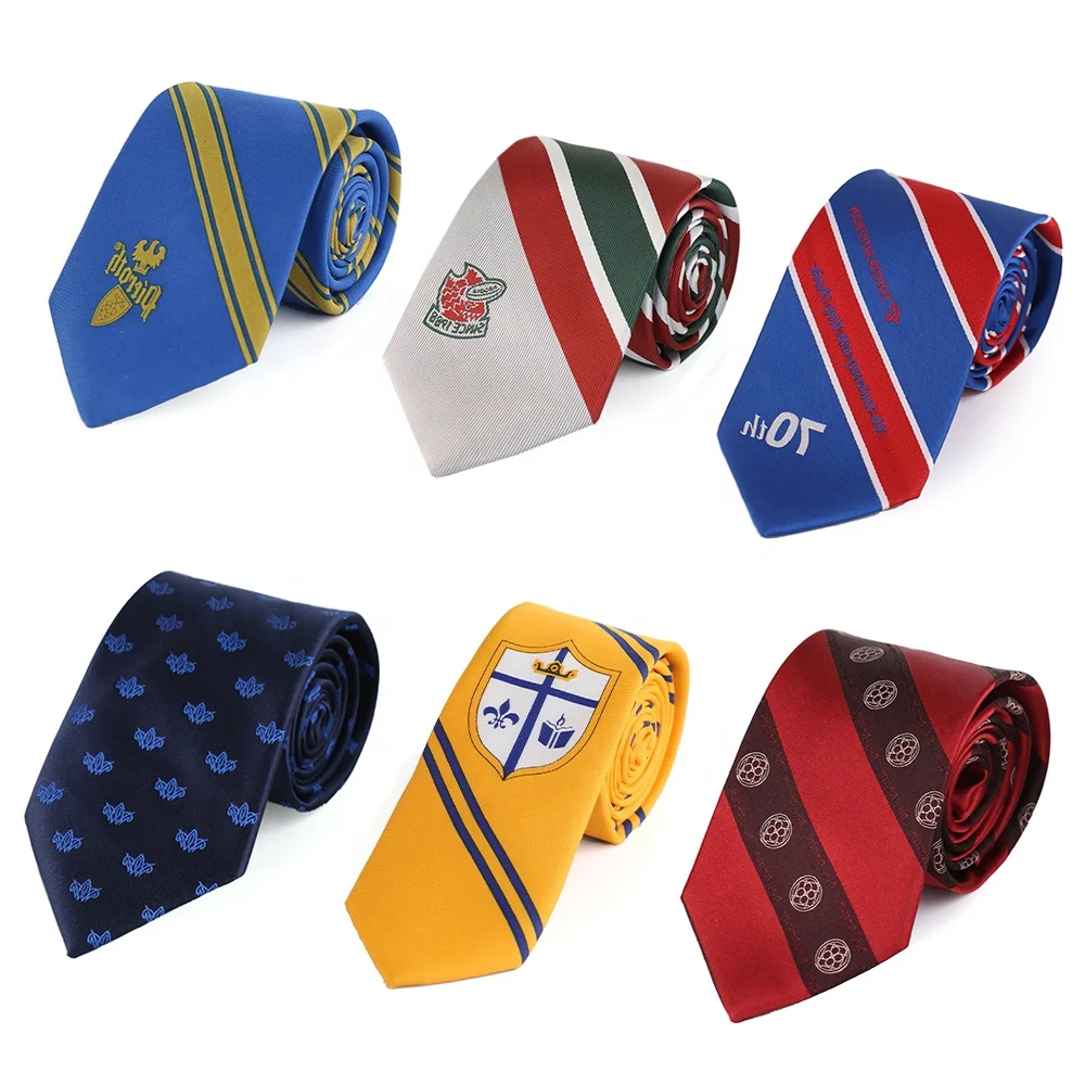 Галстуки с логотипом на заказ оптовые поставщики галстуки из полиэстера вязаные для мужчин взрослых школы ребенка галстук