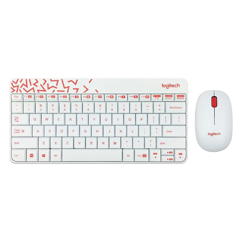 Мышь Logitech MK240 NANO и клавиатура белого цвета
