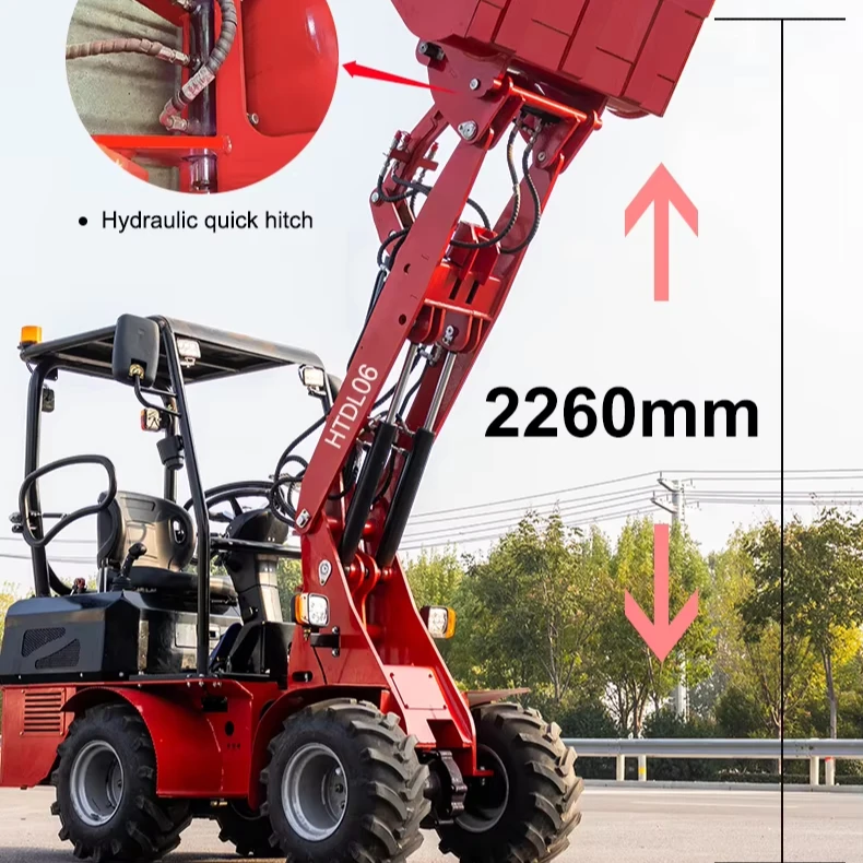 Earth-moving Machinery Hydraulic Compact Farm Loaders 4WD Mini Wheels Agriculture
