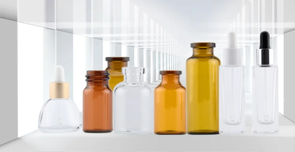 Glass Bottles with Aluminum Caps and Rubber Plug 1-100ml Glass Vial Cheaper Price Screen Printing Cosmetic Clear Round Cap ISO