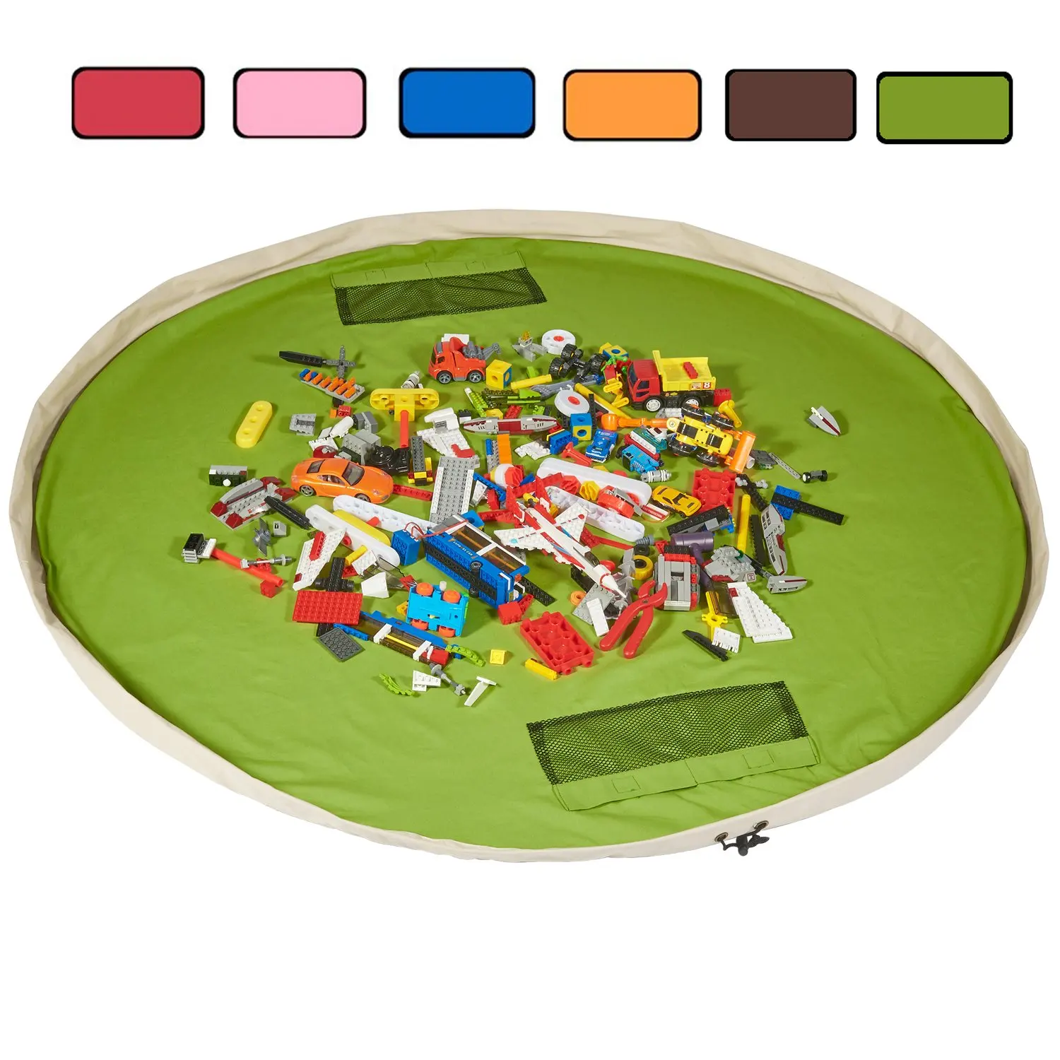 Cotton Canvas Drawstring Toy Play Mat & Toys Storage Bag