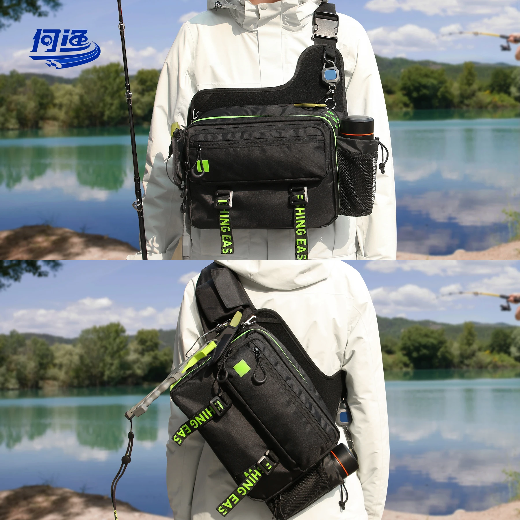 Multifunctional Baits Lures Operation Tray Soft Anti-slip Shoulder Straps Fishing Backpack Fly Fishing Gear Tackle Storage Bag