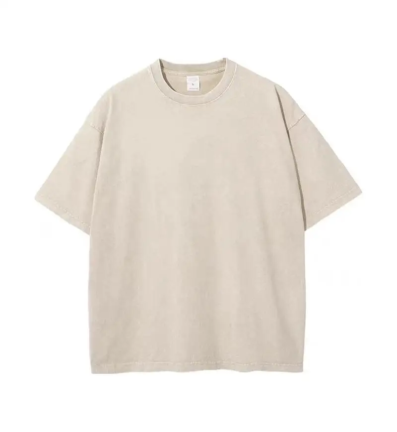 Hot selling 260g pure cotton heavyweight short sleeved T-shirt with wax dyed and washed all cotton, oversized retro loose fit