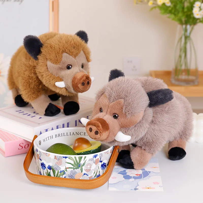 Wholesale Simulation Bison Plush Stuffed Toy Popular Ugly Cute Stuffed Animal Doll Wild boar Plush Toy