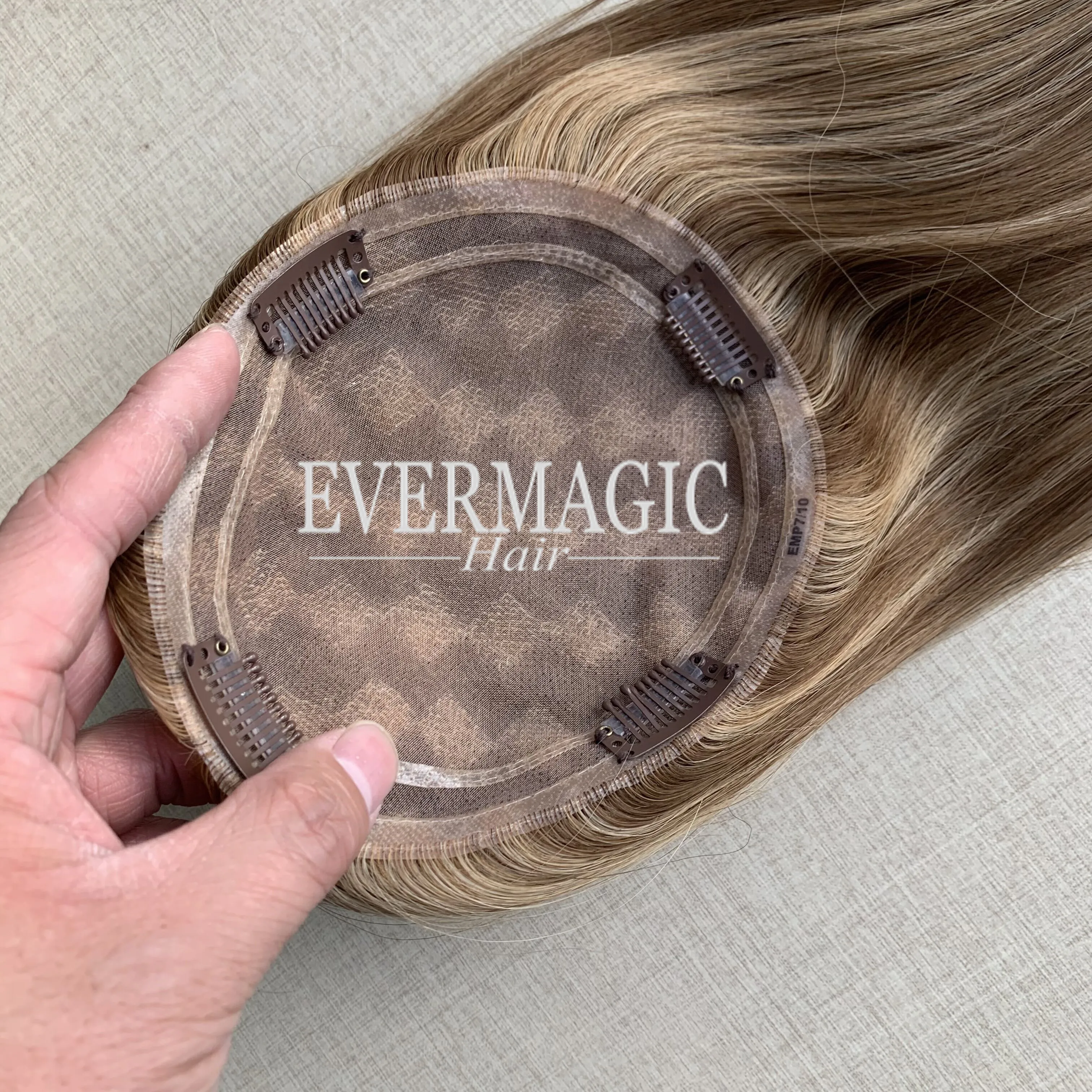 STOCK Hot Selling Balayage Color Monofilament Base Hair Toppers Mono Lace Hair Pieces For Thinning Hair Women