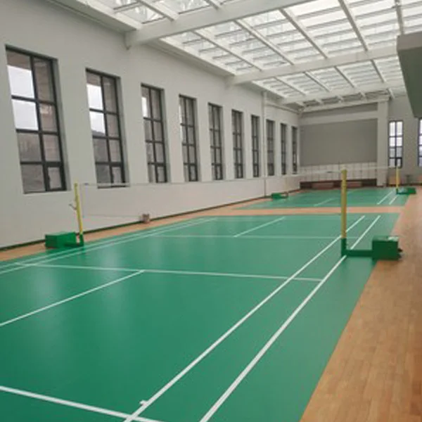 JIANER simple color pvc material badminton court mat  Badminton Court Flooring badminton court sport pvc flooring