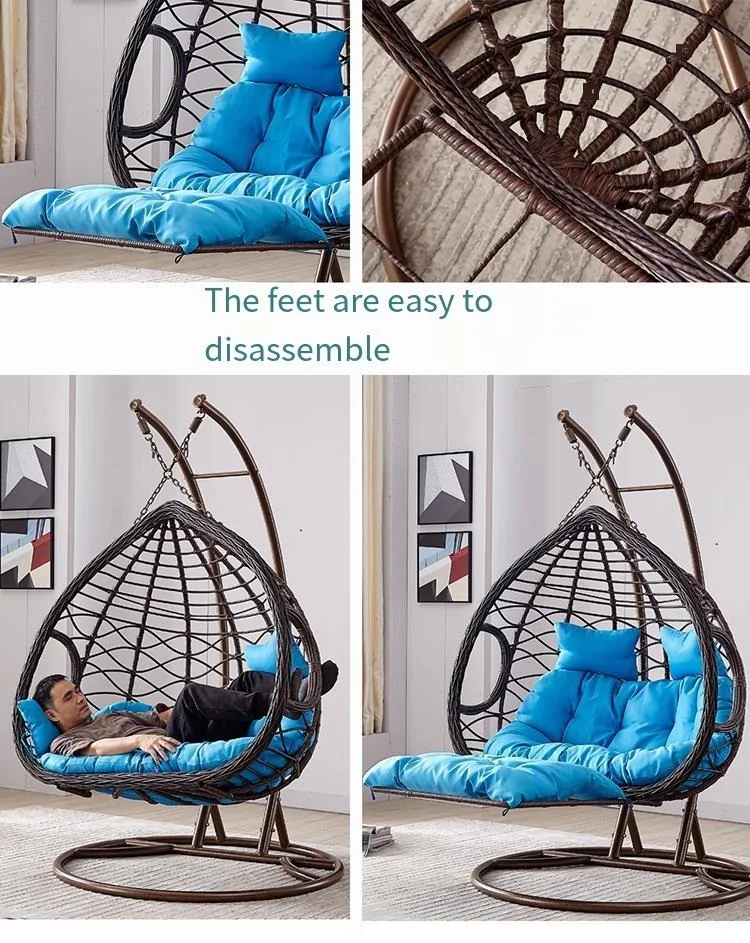 Swing chair Indoor Modern Wicker Hammock Patio Double Egg hanging  swing chair with cushion and stand