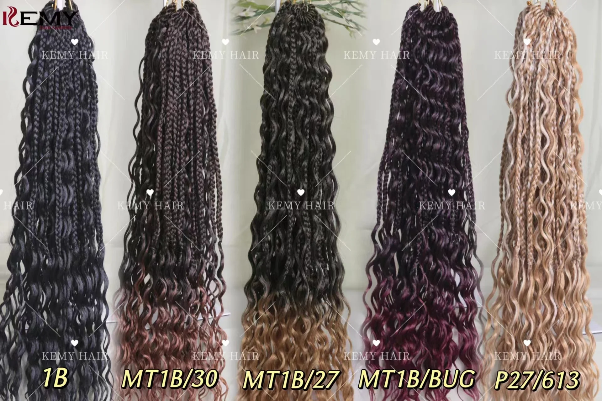 KEMY HAIR Synthetic River Locs  Braids Low Temperature Fiber Corchect Braiding Hair Extension Per-looped Braids for Women