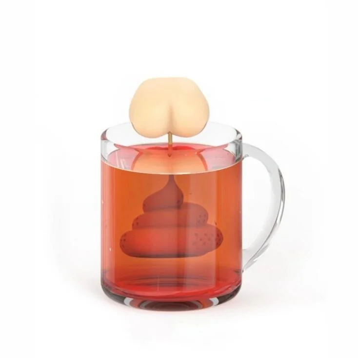 Креативный Силиконовый Фильтр для чая в форме какашки, силиконовый креативный фильтр для чая, ситечки для чая