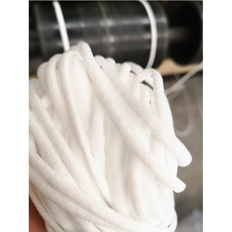 String Rope Ear Band Ties Rubber 3Mm Earband Spandex Nylon Material Braided Cord Round 5mm Elastic Cords For Facemask