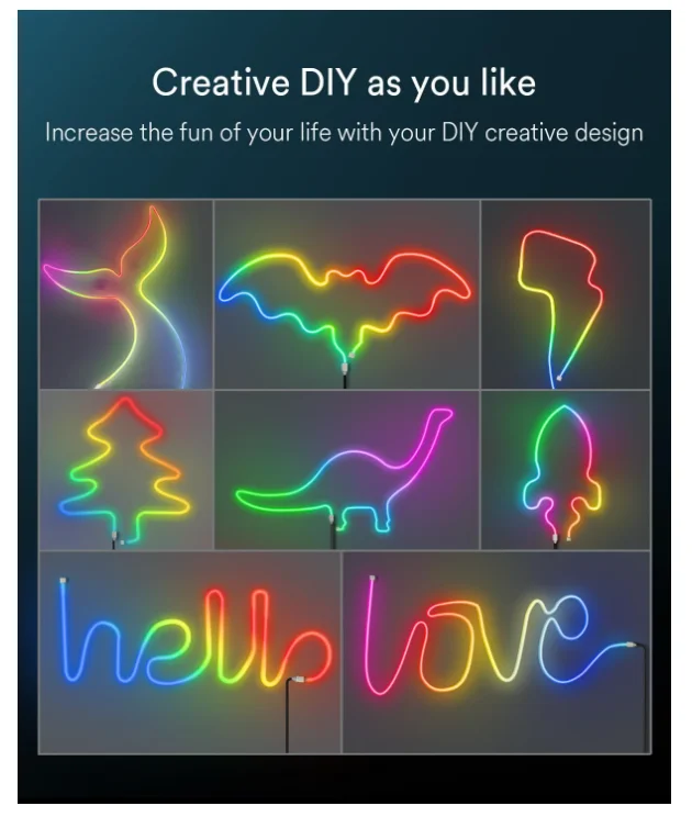 Неоновая полноцветная светлая полоса цветная коробка набор RGBIC световая Bluetooth музыкальное управление интеллектуальные силиконовые светодиодные полицейские огни