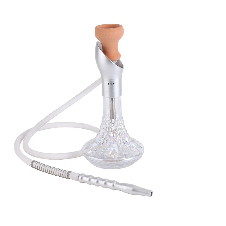 Aluminum Hookah Convenient Use Single Hose 29CM Middle Size Glass Shisha Hookah Luxury Hookah