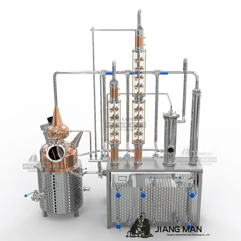 400 L Vodka Distillery Equipment Copper Alcohol Distiller  Gin Column Alembic Distilling Machine