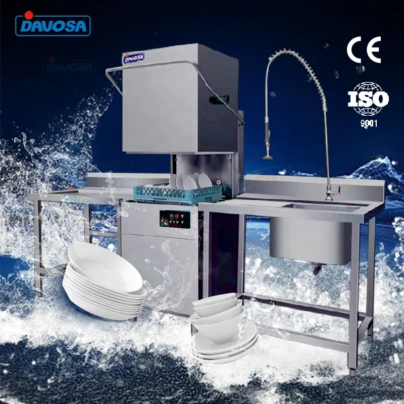 High-Capacity Commercial Hotel Dishwasher Machine Electric Freestanding Stainless Steel High Capacity Dish Washing Commercial