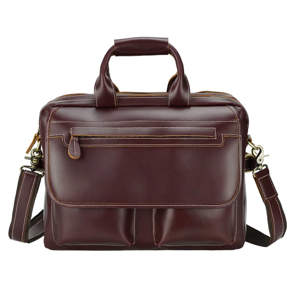  TIDING Custom прочный кожаный портфель с верхней отделкой Женский деловой из натуральной кожи для ноутбука