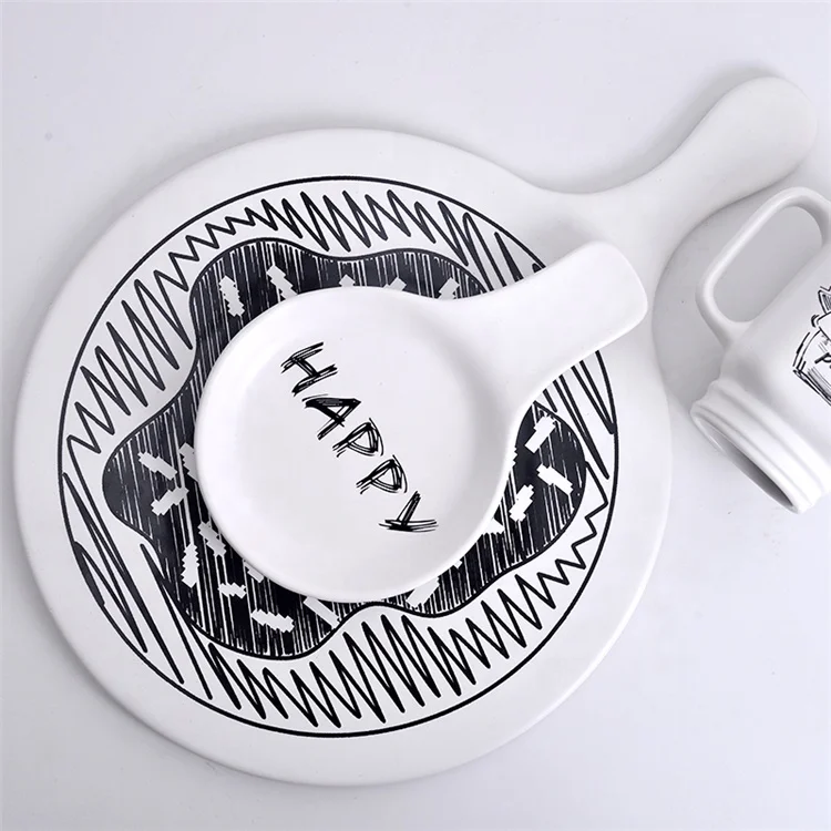 christmas chinese porcelain PIzza Plate Cheese Board Mug White chaozhou ceramic tableware Set For Party Themed
