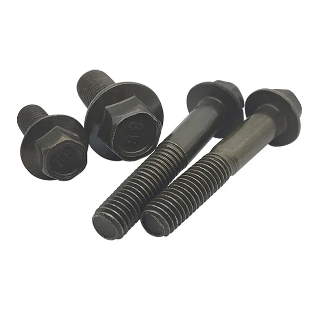 DIN6921 ss304 ss316 Hex Flange Bolts grade 4.8 yellow zinc hex Flange Bolt 3/4 grade 8 black oxide Flange Bolt With Serration