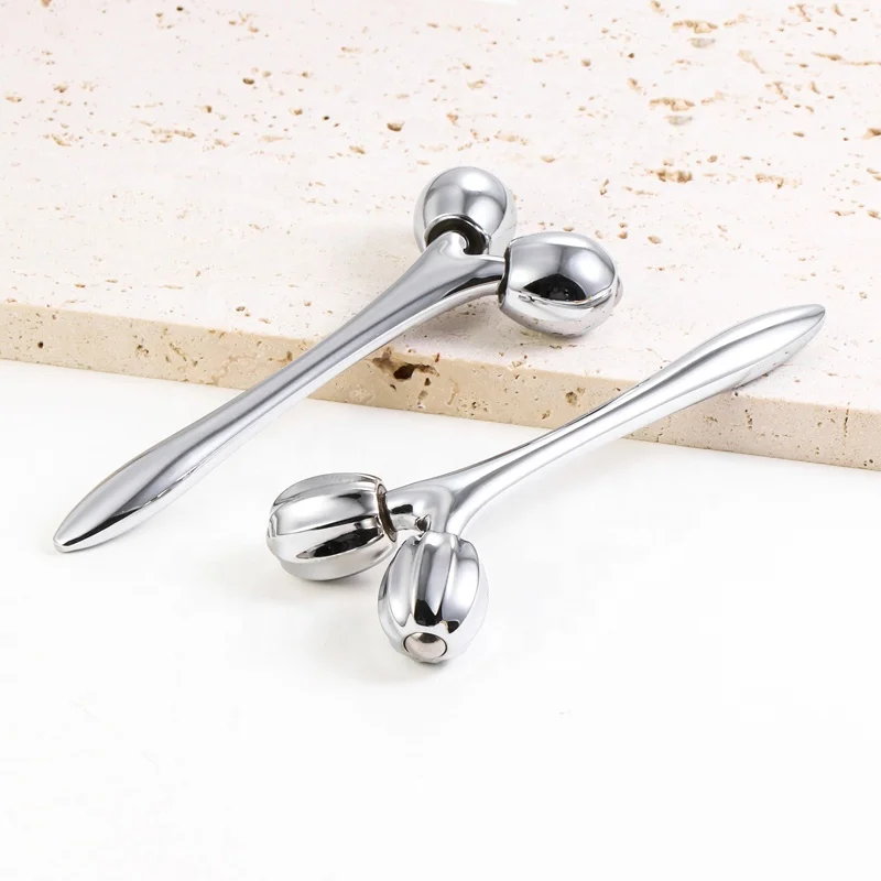V Face Roller Massager Slimming Beauty Wand Zinc Alloy Metal 3d Rolling Face Facial Massager