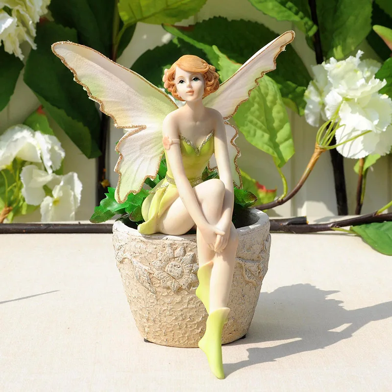 Custom factory Fairy Garden Supplies Polyresin Fairies Figurines Resin Fairy Sculpture For Birthday Gift