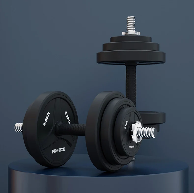 PROIRON newmanufacturer fitness   black rubber Weights customized  adjustable dumbbell Set,adjustable weights dumbbell