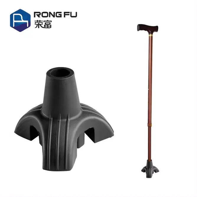 Rf-T6-2 Self Plastic Standing Cane Tip Anti-Slip Stable Quad Cane Walking Stick