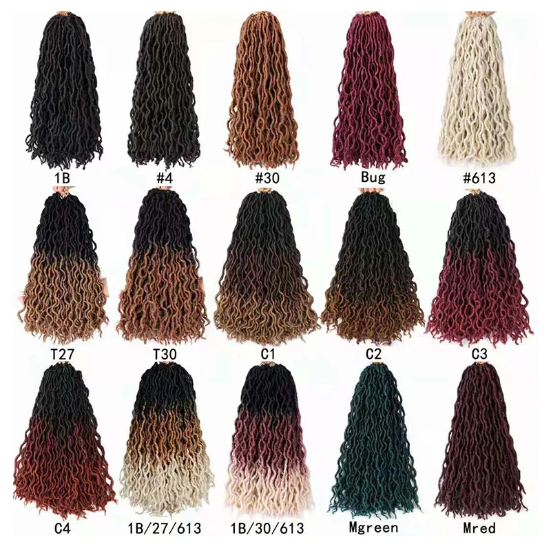 12inch 18inch 24inch 30inch 36inch Gypsy Locs  Straight Boho Locs Straight Gypsy Crochet Locs Ombre Dreadlocks Crochet Braids