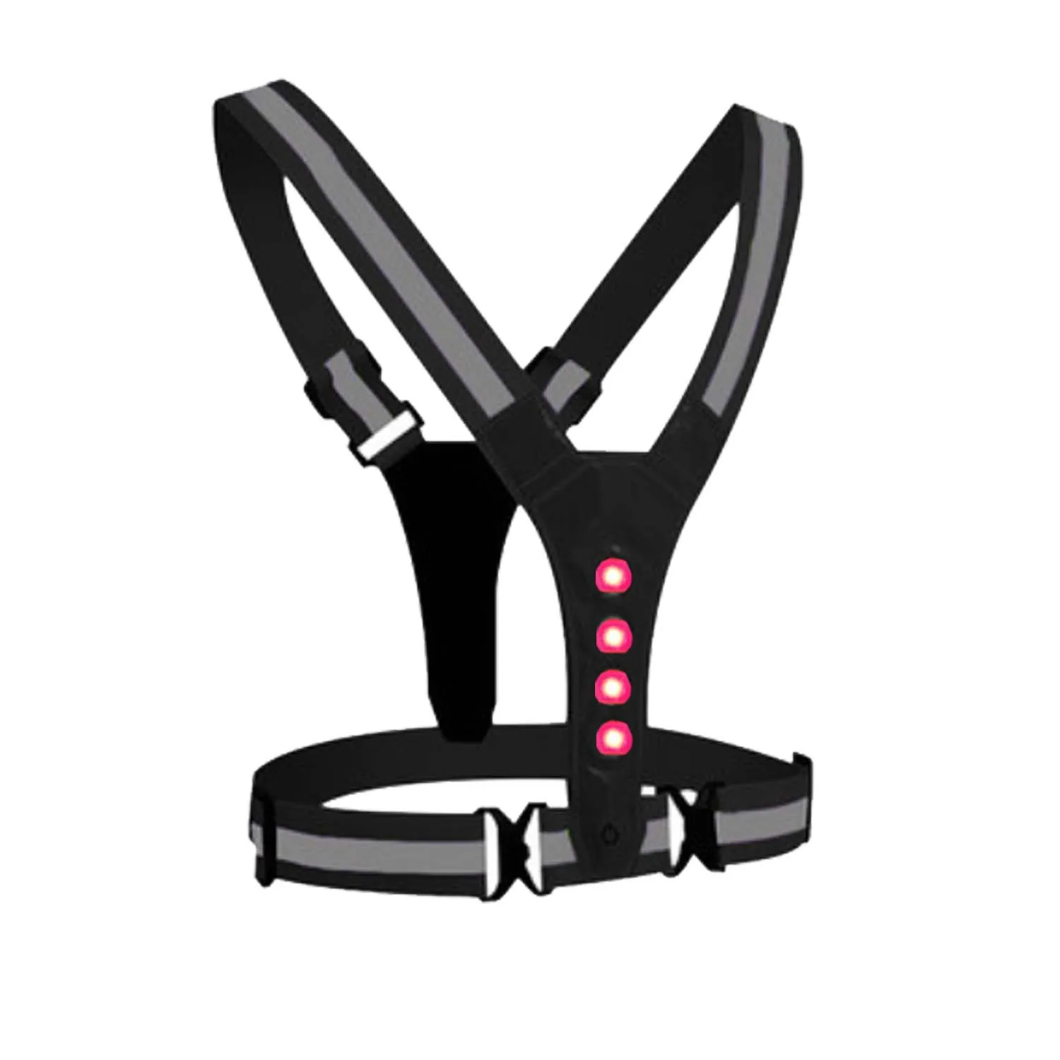 LED Reflective Running Vest with High Visibility Night Lights, Adjustable Elastic Safety Gear for Walking, Cycling, Biking