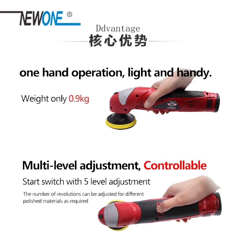 HEPHAESTUS 12V Car Polisher Drill Cordless 5-level Adjustable Speed Polishing Machine in Automotive With Pad And Sponges Soft