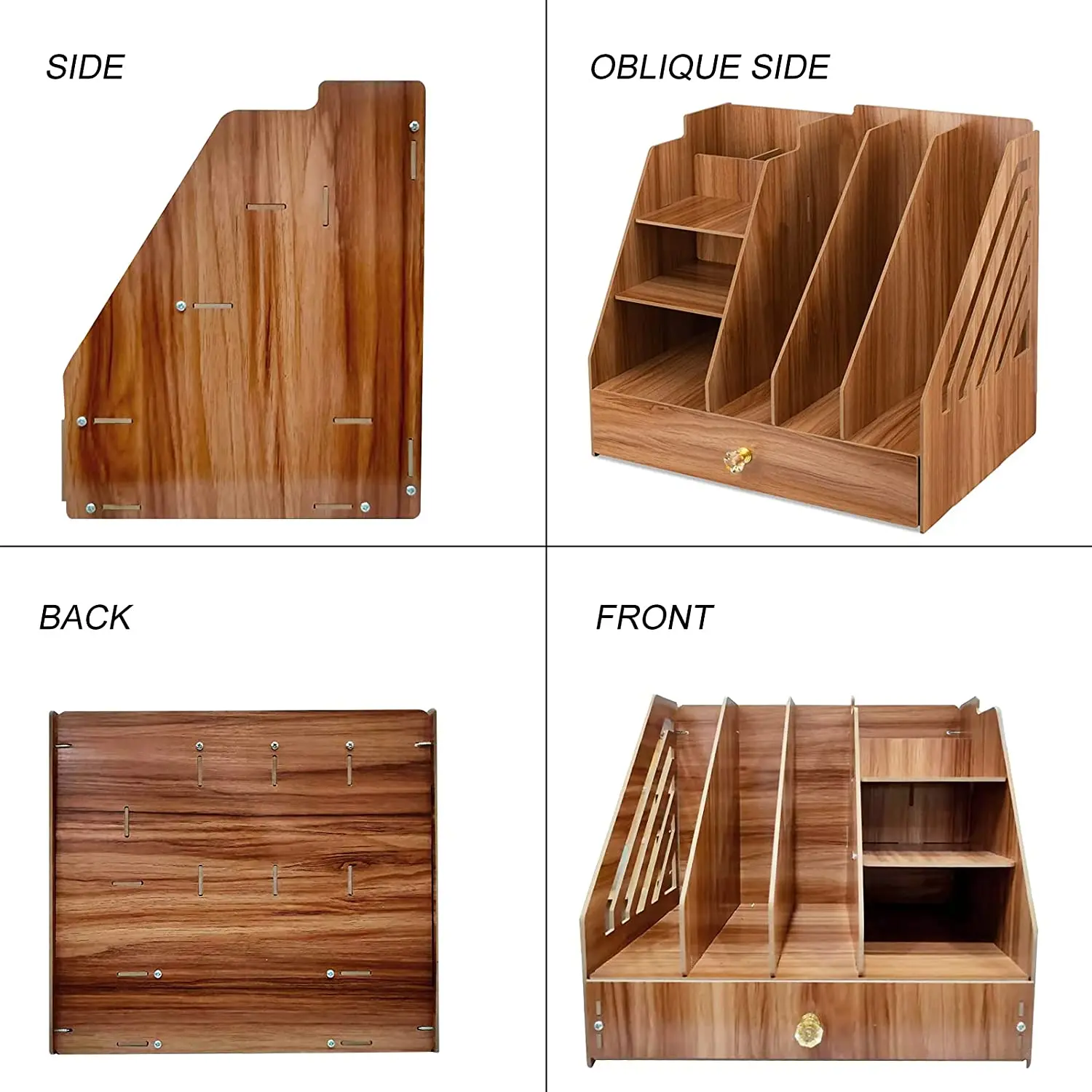 Оптовая продажа высококачественный деревянный многофункциональный офисный бумажный Органайзер с выдвижным ящиком