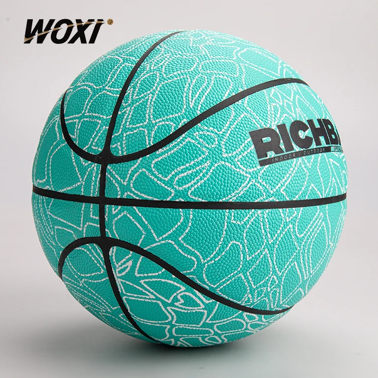 Basketball Glowing Fluorescent Laminated PU and Rubber Training Ball Add Your Logo Basket Ball