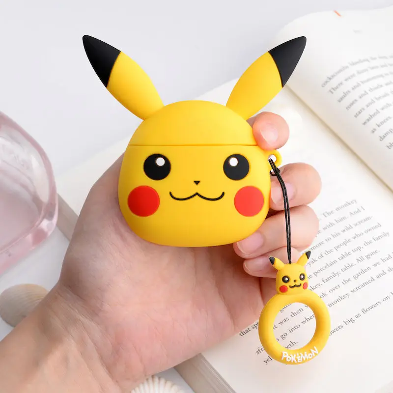 Cute Cartoon Airpods Case 3D Coated Professional Protective Hook Earphone Case For Airpod Series
