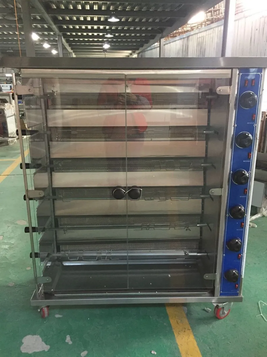 6 Rod 6 Layers Commercial Gas Chicken Rotisserie Bbq Grill Chicken Oven For Hotel Restaurant Equipment