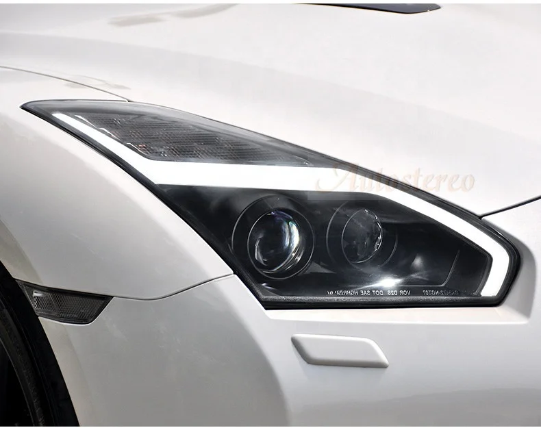 Автомобильная фара для Nissan GTR 2007-2014 передняя высококачественные светодиодные лампы в сборе модернизации сигнал поворота автомобильные аксессуары