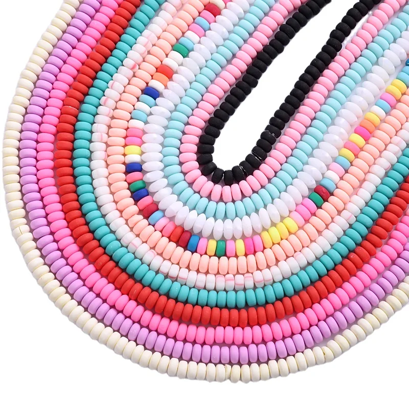 7mm Approx 100Pcs 11 Colors Ellipse Clay Beads Polymer Clay Spacer Loose Handmade Beads For Necklace Diy Bracelet Accessories